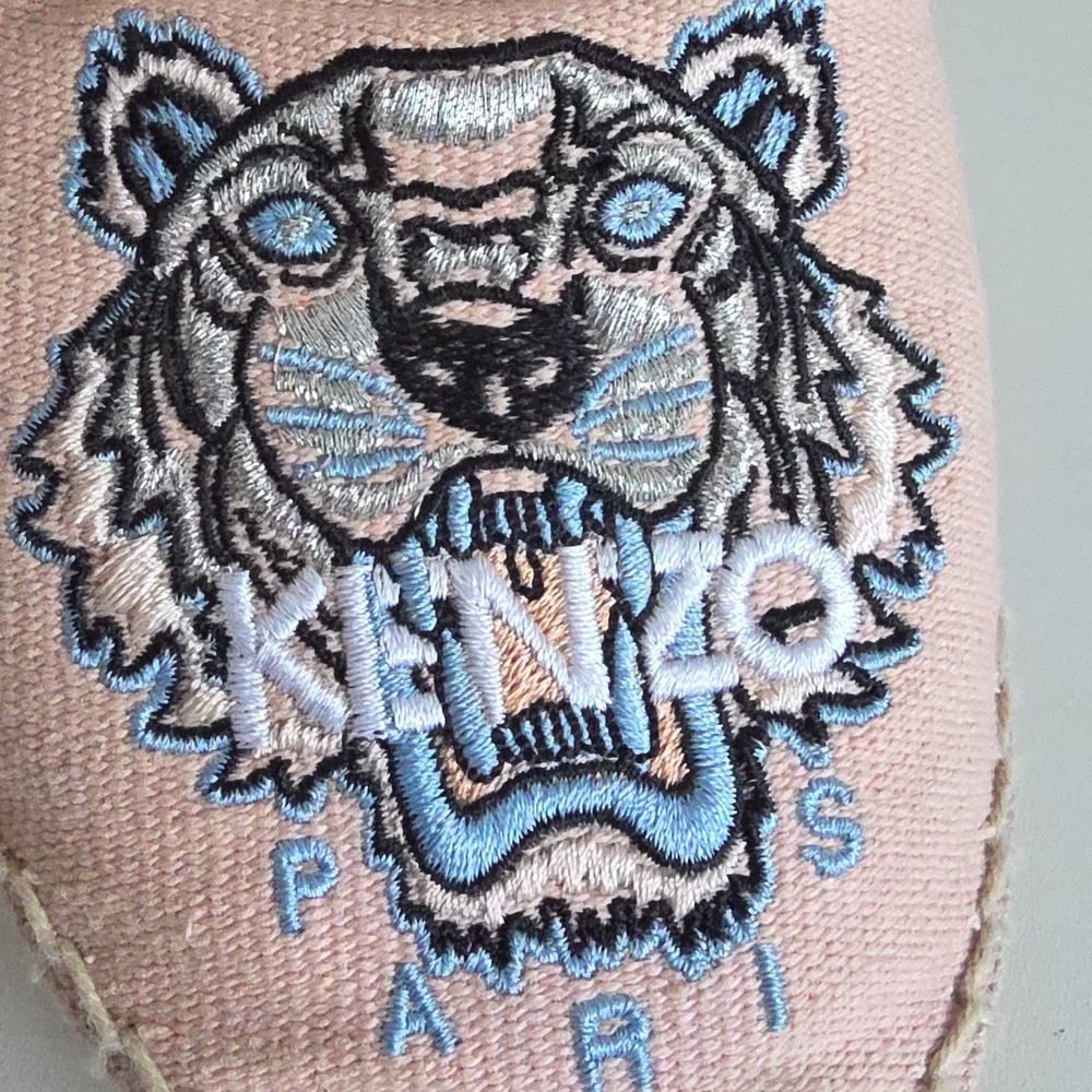 KENZO | Classic Tiger canvas espadrilles pink Blue Sz 37 - Picture 8 of 8